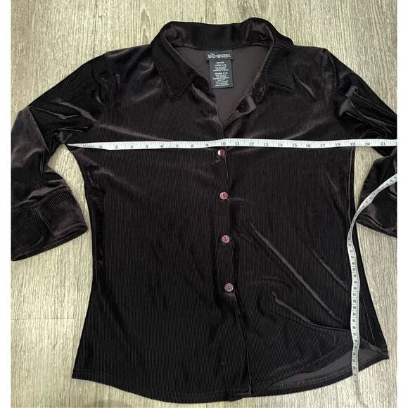 No Boundaries Y2K Brown Button Up Large 11/13 Top - Picture 3 of 3